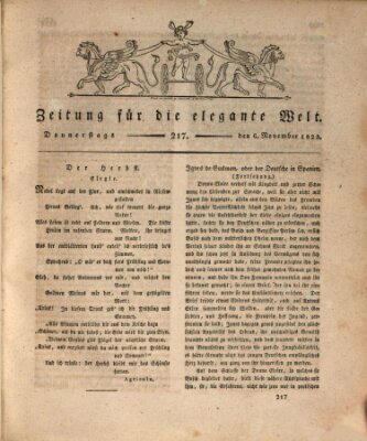 Zeitung für die elegante Welt Donnerstag 6. November 1823