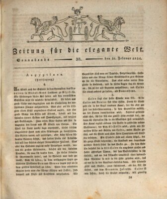 Zeitung für die elegante Welt Samstag 21. Februar 1824