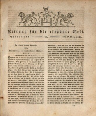 Zeitung für die elegante Welt Samstag 27. März 1824