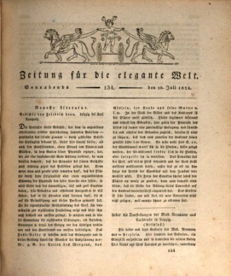 Zeitung für die elegante Welt Samstag 10. Juli 1824