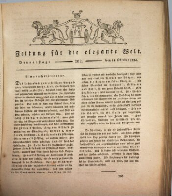 Zeitung für die elegante Welt Donnerstag 14. Oktober 1824