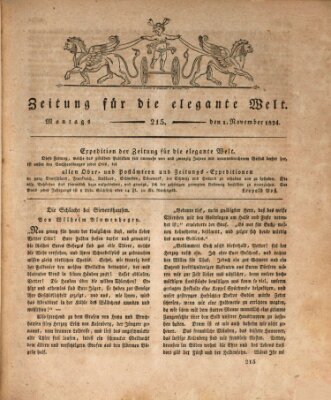 Zeitung für die elegante Welt Montag 1. November 1824