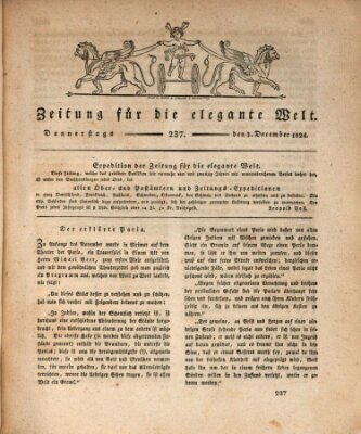 Zeitung für die elegante Welt Donnerstag 2. Dezember 1824