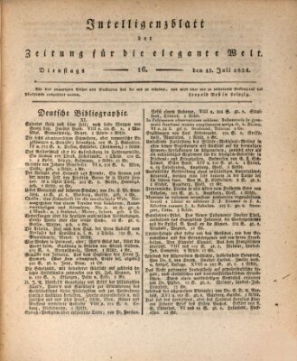 Zeitung für die elegante Welt Dienstag 13. Juli 1824