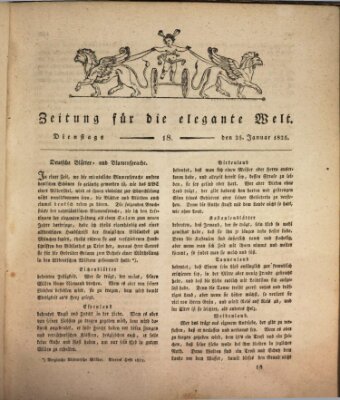 Zeitung für die elegante Welt Dienstag 25. Januar 1825
