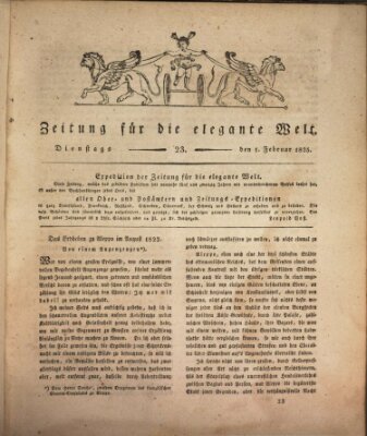 Zeitung für die elegante Welt Dienstag 1. Februar 1825