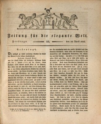 Zeitung für die elegante Welt Freitag 29. April 1825