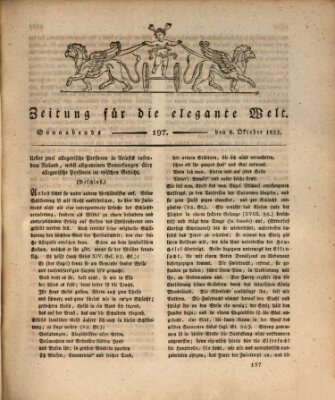 Zeitung für die elegante Welt Samstag 8. Oktober 1825