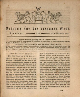 Zeitung für die elegante Welt Dienstag 1. November 1825