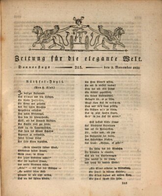 Zeitung für die elegante Welt Donnerstag 3. November 1825