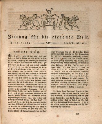 Zeitung für die elegante Welt Samstag 3. Dezember 1825