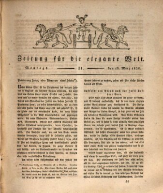 Zeitung für die elegante Welt Montag 13. März 1826