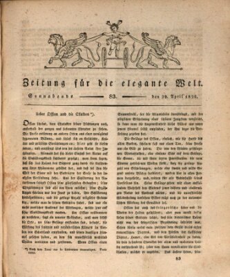 Zeitung für die elegante Welt Samstag 29. April 1826