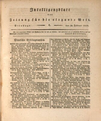 Zeitung für die elegante Welt Dienstag 28. Februar 1826