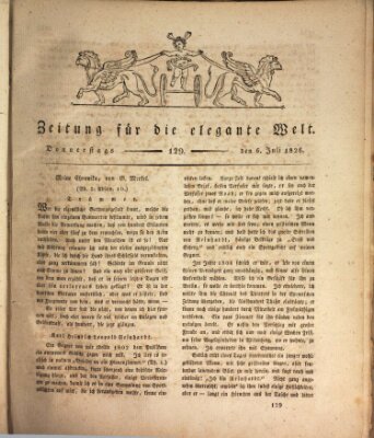 Zeitung für die elegante Welt Donnerstag 6. Juli 1826