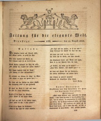 Zeitung für die elegante Welt Dienstag 15. August 1826