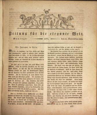 Zeitung für die elegante Welt Montag 11. September 1826