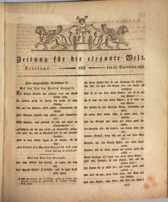 Zeitung für die elegante Welt Freitag 22. September 1826
