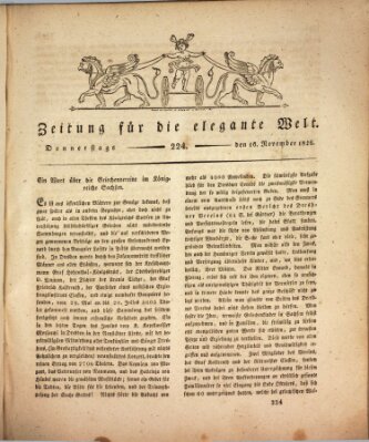 Zeitung für die elegante Welt Donnerstag 16. November 1826