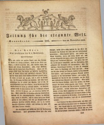 Zeitung für die elegante Welt Samstag 18. November 1826