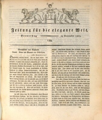 Zeitung für die elegante Welt Donnerstag 19. November 1801