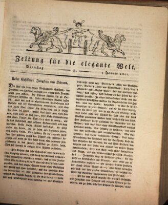 Zeitung für die elegante Welt Dienstag 5. Januar 1802