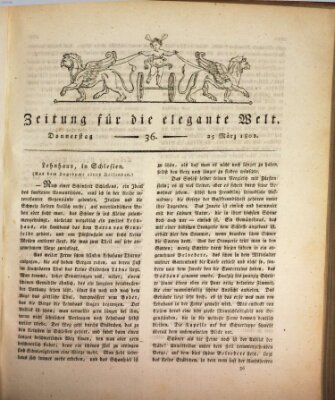 Zeitung für die elegante Welt Donnerstag 25. März 1802
