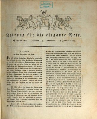 Zeitung für die elegante Welt Samstag 1. Januar 1803
