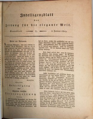 Zeitung für die elegante Welt Samstag 8. Januar 1803