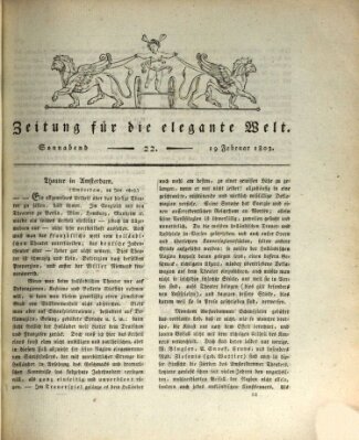 Zeitung für die elegante Welt Samstag 19. Februar 1803