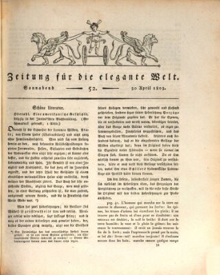 Zeitung für die elegante Welt Samstag 30. April 1803