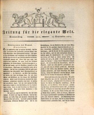 Zeitung für die elegante Welt Donnerstag 15. September 1803