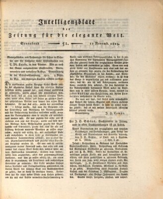 Zeitung für die elegante Welt Samstag 12. November 1803