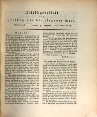 Zeitung für die elegante Welt Samstag 28. Januar 1804