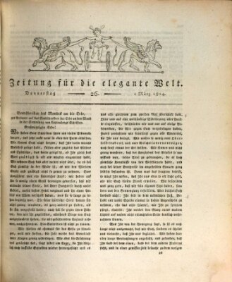 Zeitung für die elegante Welt Donnerstag 1. März 1804