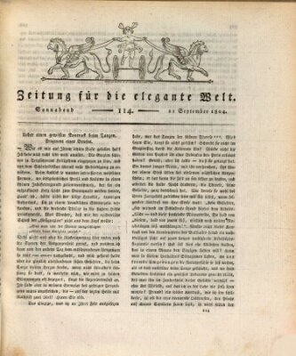 Zeitung für die elegante Welt Samstag 22. September 1804