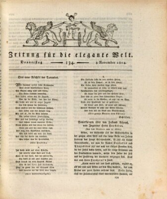 Zeitung für die elegante Welt Donnerstag 8. November 1804