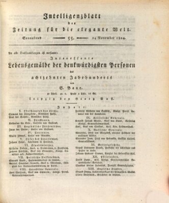 Zeitung für die elegante Welt Samstag 24. November 1804