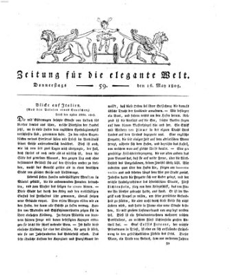 Zeitung für die elegante Welt Donnerstag 16. Mai 1805