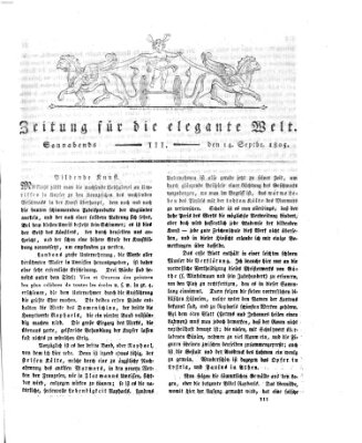Zeitung für die elegante Welt Samstag 14. September 1805