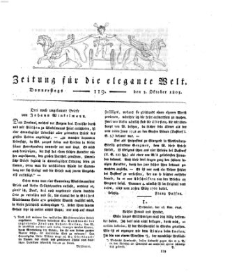 Zeitung für die elegante Welt Donnerstag 3. Oktober 1805
