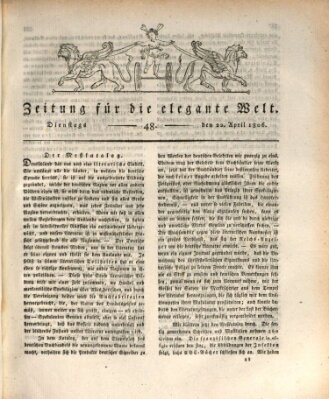Zeitung für die elegante Welt Dienstag 22. April 1806