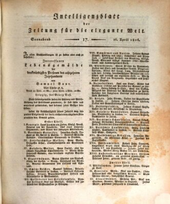 Zeitung für die elegante Welt Samstag 26. April 1806