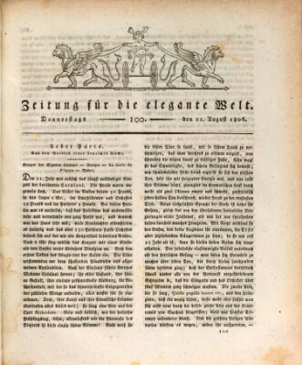 Zeitung für die elegante Welt Donnerstag 21. August 1806