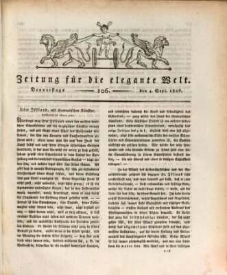 Zeitung für die elegante Welt Donnerstag 4. September 1806