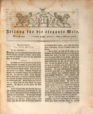 Zeitung für die elegante Welt Dienstag 21. Oktober 1806