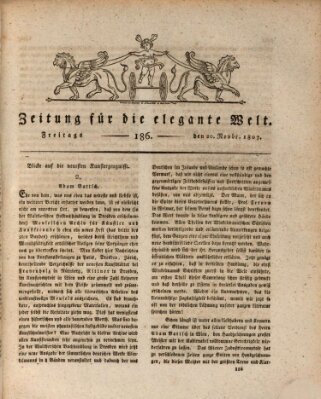 Zeitung für die elegante Welt Freitag 20. November 1807