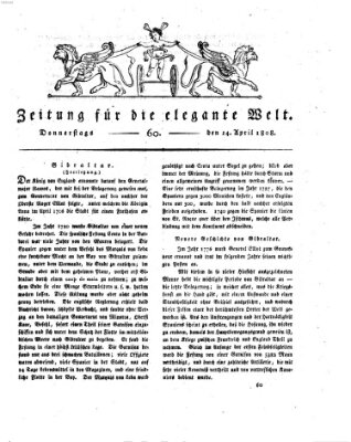 Zeitung für die elegante Welt Donnerstag 14. April 1808