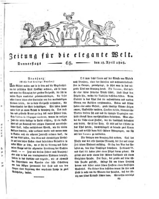 Zeitung für die elegante Welt Donnerstag 28. April 1808