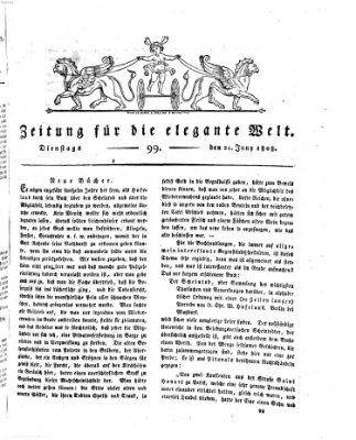 Zeitung für die elegante Welt Dienstag 21. Juni 1808